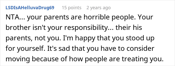 Screenshot of an online comment defending a woman setting a boundary about her disabled brother’s care after a drop-off incident. Screenshot of an online comment defending a woman setting a boundary about her disabled brother’s care after a drop-off incident.
