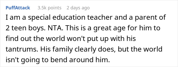 Comment from a special education teacher discussing a disruptive kid on a plane and a man telling him to shut up. Comment from a special education teacher discussing a disruptive kid on a plane and a man telling him to shut up.