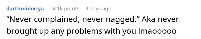 Screenshot of a social media comment about relationship complaints related to leaving a spouse for a younger partner. Screenshot of a social media comment about relationship complaints related to leaving a spouse for a younger partner.