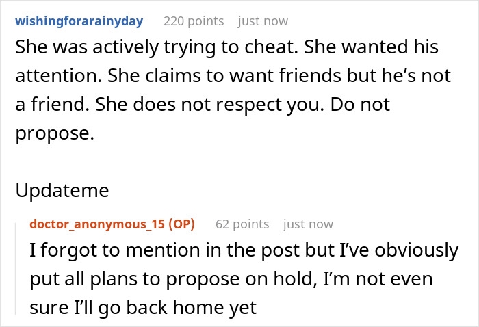 Reddit conversation discussing a guy fearing his best man might target his girlfriend after ex-wife’s cheating revealed.