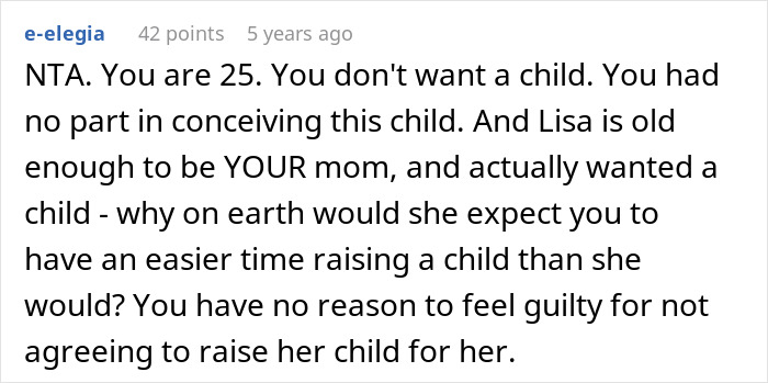 Screenshot of a Reddit comment discussing a woman’s struggle with affording her miracle baby and adoption refusal.