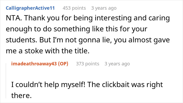 Reddit comments discussing a teacher giving kids hermit crabs as pets and facing backlash after one crab dies. Reddit comments discussing a teacher giving kids hermit crabs as pets and facing backlash after one crab dies.