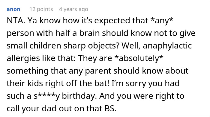 Comment discussing teen telling dad would’ve remembered if he cared after cake fail and parenting responsibility. Comment discussing teen telling dad would’ve remembered if he cared after cake fail and parenting responsibility.