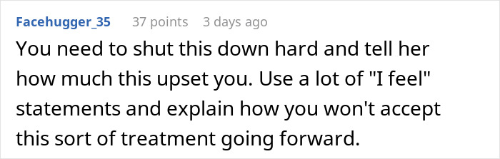 Comment advising to shut down a loyalty test and express feelings, highlighting relationship and loyalty test discussion online.