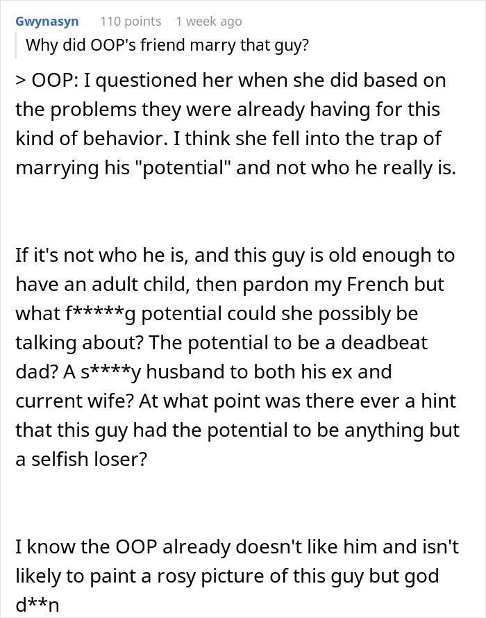 Commenter discussing a slacker hubby’s potential to skip care after wife’s surgery and a friend considering exposing him online. Commenter discussing a slacker hubby’s potential to skip care after wife’s surgery and a friend considering exposing him online.