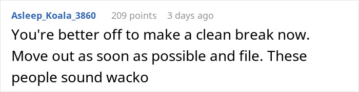 Comment advising to make a clean break and move out quickly in a troubled relationship involving creepy brother-in-law. Comment advising to make a clean break and move out quickly in a troubled relationship involving creepy brother-in-law.