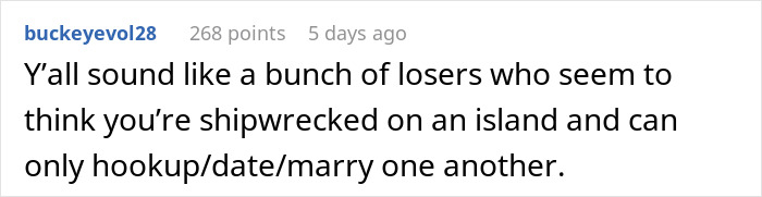 Screenshot of a social media comment expressing frustration about relationship struggles and feeling isolated like being shipwrecked.