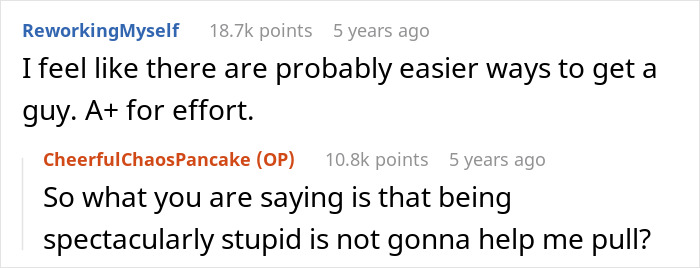 Screenshot of a humorous online conversation about a woman wrongly trying to save an elite military diver. Screenshot of a humorous online conversation about a woman wrongly trying to save an elite military diver.