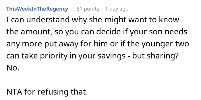 Comment on wife throwing tantrum when husband withholds stepson inheritance details from late mother shared online. Comment on wife throwing tantrum when husband withholds stepson inheritance details from late mother shared online.