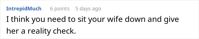 Comment suggesting to have a serious talk with wife for a reality check in a family separate drive Disneyland discussion. Comment suggesting to have a serious talk with wife for a reality check in a family separate drive Disneyland discussion.