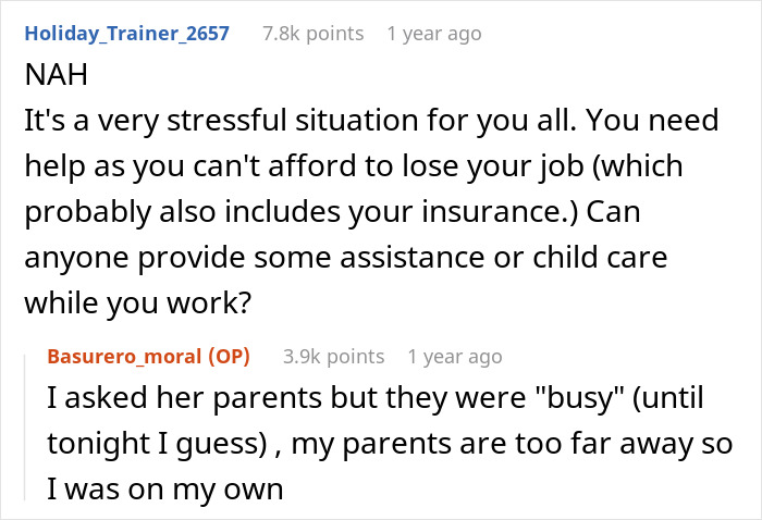 Excerpt from an online discussion about a man snapping at his pregnant bedridden wife for being needy during his work meeting. Excerpt from an online discussion about a man snapping at his pregnant bedridden wife for being needy during his work meeting.