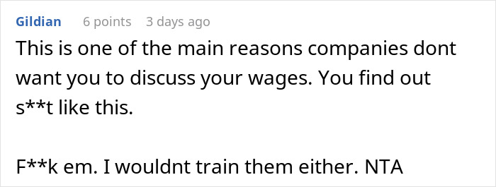 Screenshot of a forum comment discussing company claims about affordability of raises and giving a new hire a $15K higher salary. Screenshot of a forum comment discussing company claims about affordability of raises and giving a new hire a $15K higher salary.