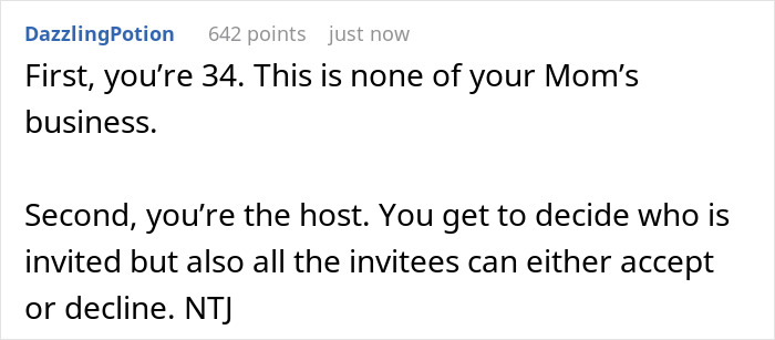 Screenshot of a Reddit comment explaining boundaries in a family Thanksgiving conflict about mocking a wife and family drama.