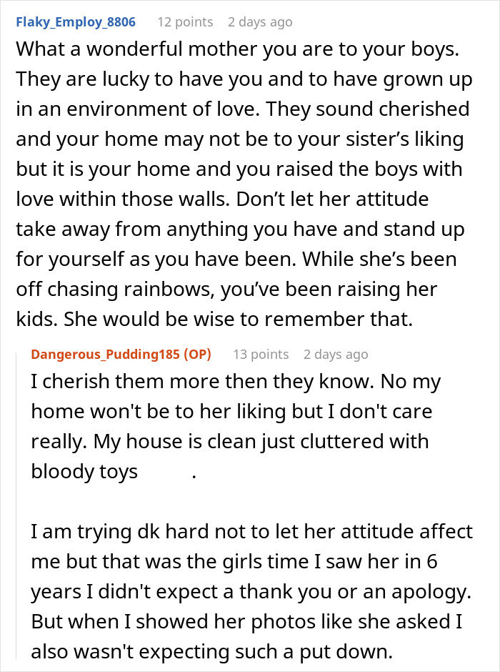 Reddit comments discussing a mom abandoning kids and her sister raising them with love and care. Reddit comments discussing a mom abandoning kids and her sister raising them with love and care.