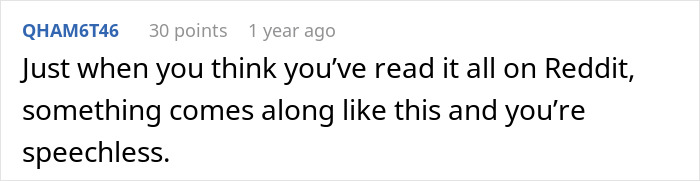 Reddit comment expressing shock and speechlessness after reading a story about parents abandoning 5-year-old daughter. Reddit comment expressing shock and speechlessness after reading a story about parents abandoning 5-year-old daughter.