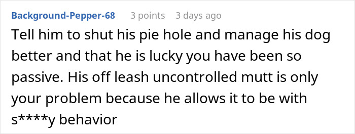 Comment about HOA board member refusing to follow pet ownership rules causing neighbor to involve police over off-leash dog behavior. Comment about HOA board member refusing to follow pet ownership rules causing neighbor to involve police over off-leash dog behavior.