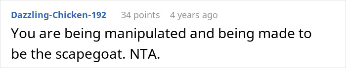 Screenshot of an online comment discussing manipulation related to a 23-year-old demanding an allowance from a rich golden child.