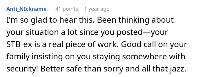 Comment praising family for safety advice amid man ruining marriage by stealing wife's tea set and giving it to niece. Comment praising family for safety advice amid man ruining marriage by stealing wife's tea set and giving it to niece.