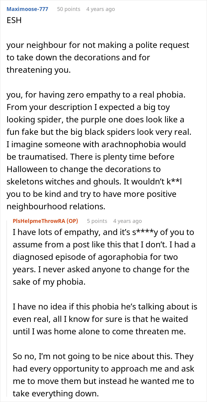 Neighbor threatens couple who went all out with Halloween decor after dispute over spooky decorations.