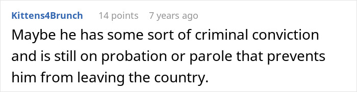 Comment on a forum discussing bride&rsquo;s father refusing to attend wedding because it&rsquo;s not on American soil.