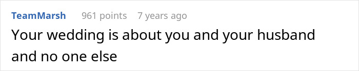 Comment text on a wedding-related post about a bride&rsquo;s father refusing to attend the wedding, highlighting family conflict on American soil.