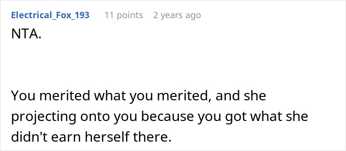 Comment on Reddit thread discussing golden child getting a reality check after sister’s college acceptance. Comment on Reddit thread discussing golden child getting a reality check after sister’s college acceptance.
