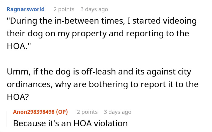 Conversation about an HOA board member refusing to follow pet ownership rules, causing neighbor to involve police. Conversation about an HOA board member refusing to follow pet ownership rules, causing neighbor to involve police.