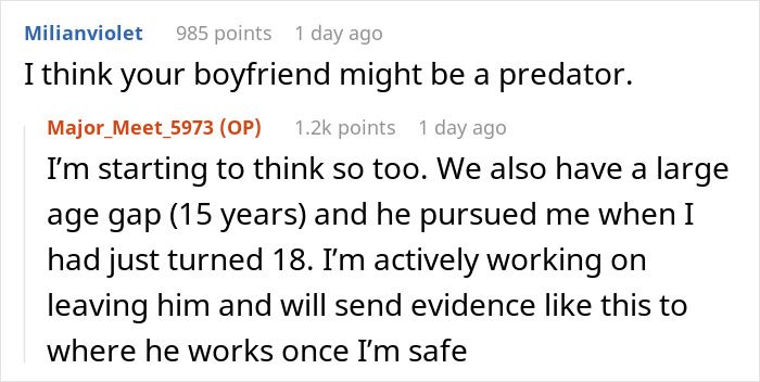 Screenshot of an online forum discussing texts between a 43YO and former student, debating if the messages are appropriate. Screenshot of an online forum discussing texts between a 43YO and former student, debating if the messages are appropriate.