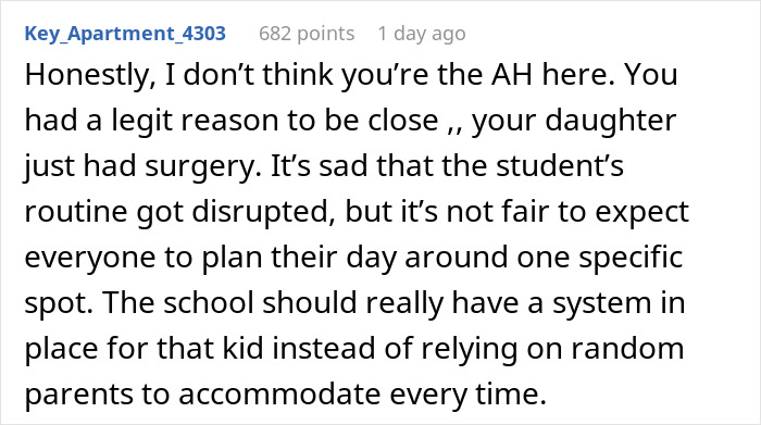 Comment explaining a mom stands her ground on prioritizing her injured child over an autistic student’s needs at school. Comment explaining a mom stands her ground on prioritizing her injured child over an autistic student’s needs at school.