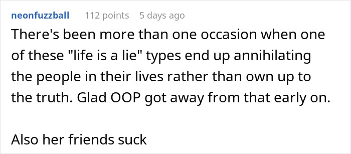 Screenshot of a discussion about a woman suspecting her boyfriend is lying about attending medical school.