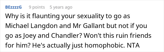 Comment discussing masculinity so fragile as a guy feels uncomfortable with girlfriend’s friends’ Halloween costume. Comment discussing masculinity so fragile as a guy feels uncomfortable with girlfriend’s friends’ Halloween costume.