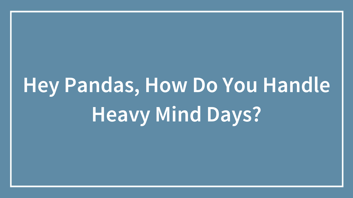 Text on blue background asking how pandas handle heavy mind days, focusing on heavy mind days advice.