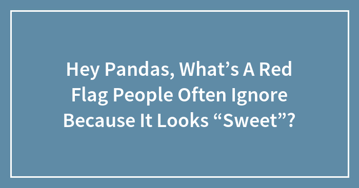 Hey Pandas, What’s A Red Flag People Often Ignore Because It Looks “Sweet”? (Closed)
