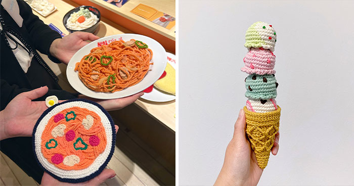 This Artist From Japan Uses Crochet To Turn Familiar Foods Into Surprising Accessories (17 Pics)