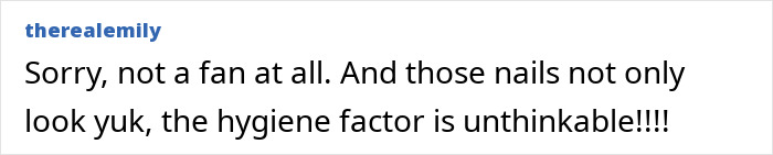 User comment criticizing hygiene and appearance of nails in reaction to Cynthia Erivo’s controversial Harper’s Bazaar shoot. User comment criticizing hygiene and appearance of nails in reaction to Cynthia Erivo’s controversial Harper’s Bazaar shoot.