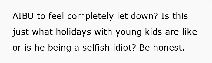 Tired mom feeling let down by useless dad during stressful holidays with young kids, questioning his selfish behavior. Tired mom feeling let down by useless dad during stressful holidays with young kids, questioning his selfish behavior.