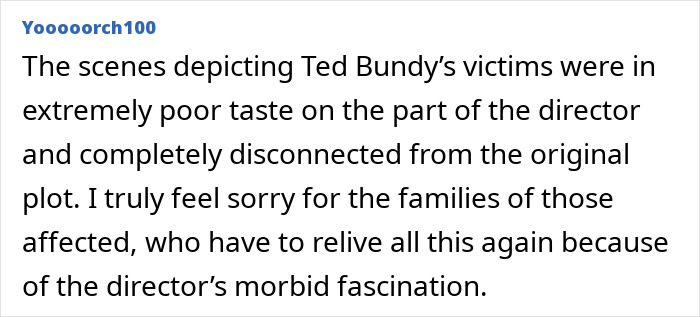 Alt text: Comment criticizing Netflix's Monster Ed Gein story for poor taste and inaccurate depiction of victims and families affected. Alt text: Comment criticizing Netflix's Monster Ed Gein story for poor taste and inaccurate depiction of victims and families affected.