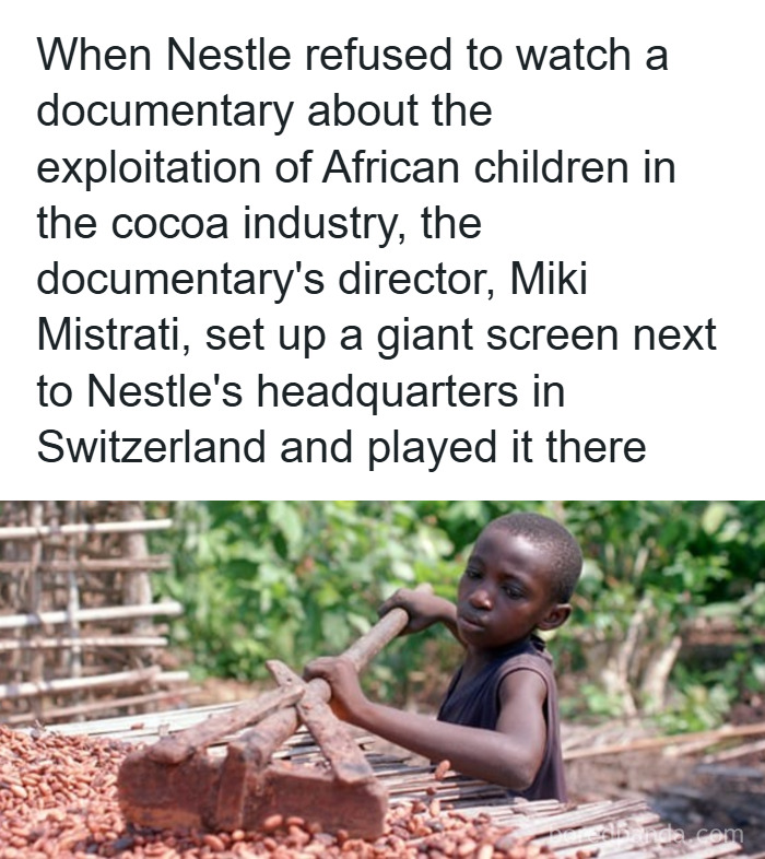 Child working with cocoa beans, highlighting chaotic good actions against child exploitation in the cocoa industry.