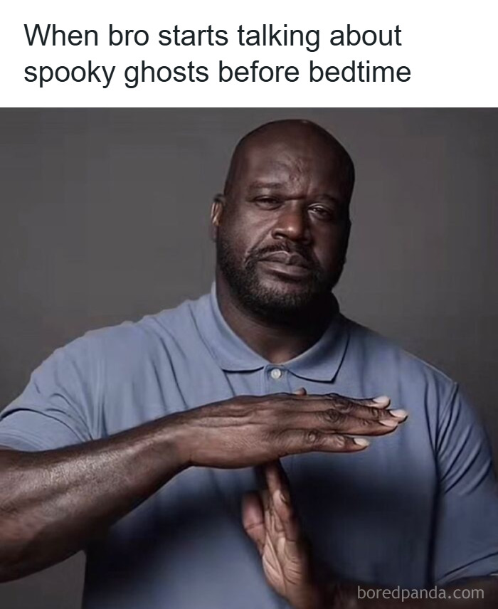 Man in blue shirt making a time-out gesture with tired expression, illustrating posts that hit different at 3AM meme.