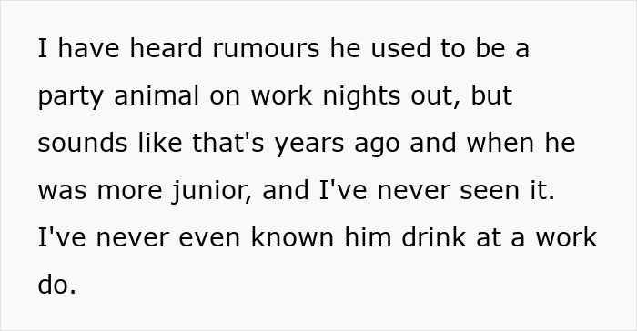 Text excerpt discussing rumors about a worker's past behavior in the context of a boss-wife claim affair. Text excerpt discussing rumors about a worker's past behavior in the context of a boss-wife claim affair.