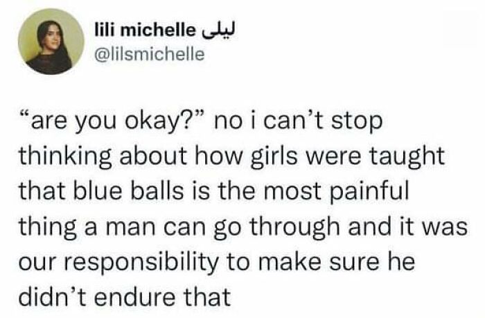 Screenshot of a social media post discussing societal ideas about pain and gender roles from the Fight The Patriarchy page.