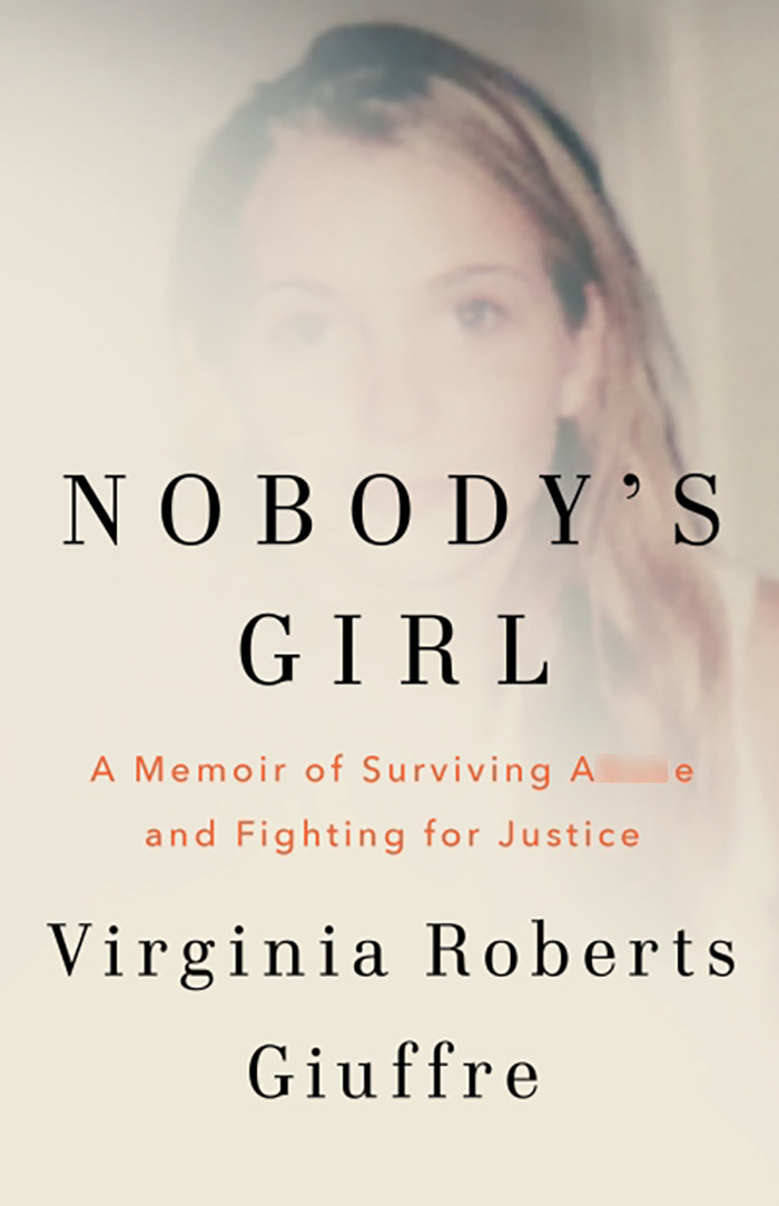 Book cover of Nobody's Girl by Virginia Roberts Giuffre, related to George Clooney Epstein memoir allegation.