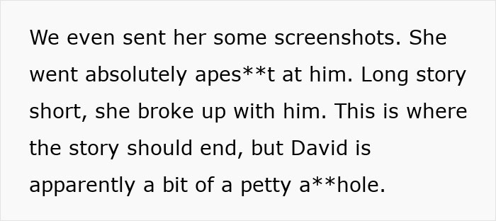 Text excerpt from a story showing conflict over Halloween costumes causing relationship issues and fragile masculinity. Text excerpt from a story showing conflict over Halloween costumes causing relationship issues and fragile masculinity.