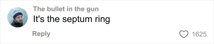 Comment on social media post about woman going viral after removing nose ring amid men saying she looks like a Democrat. Comment on social media post about woman going viral after removing nose ring amid men saying she looks like a Democrat.