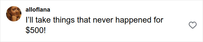 Comment on social media by user alloflana saying "I’ll take things that never happened for $500" with a heart icon, related to plus-size model fat-shaming debate. Comment on social media by user alloflana saying "I’ll take things that never happened for $500" with a heart icon, related to plus-size model fat-shaming debate.