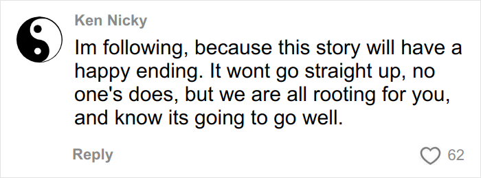 Comment from Ken Nicky expressing support and hope for a positive outcome in a viral story about a woman removing her nose ring. Comment from Ken Nicky expressing support and hope for a positive outcome in a viral story about a woman removing her nose ring.