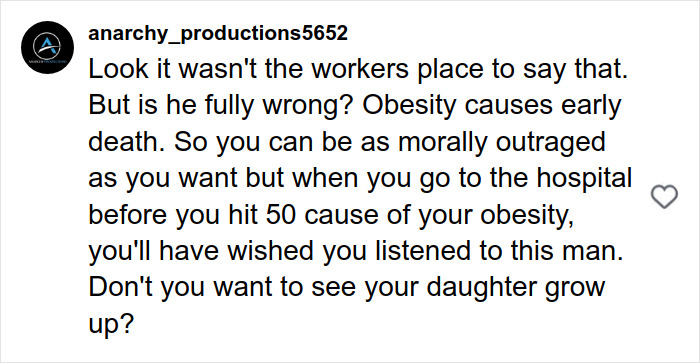 Comment discussing obesity and morality in response to plus-size model exposing flight attendant fat-shaming mid-flight. Comment discussing obesity and morality in response to plus-size model exposing flight attendant fat-shaming mid-flight.