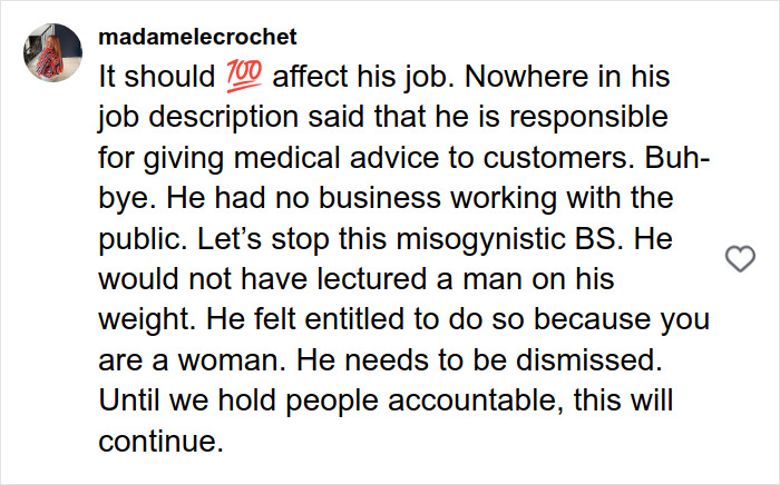 Screenshot of social media comment condemning fat-shaming by flight attendant targeting plus-size model mid-flight. Screenshot of social media comment condemning fat-shaming by flight attendant targeting plus-size model mid-flight.