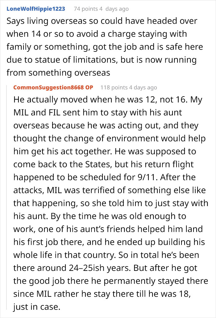 Screenshot of a Reddit conversation discussing a family conflict involving a creepy brother-in-law and a wife removing her wedding ring. Screenshot of a Reddit conversation discussing a family conflict involving a creepy brother-in-law and a wife removing her wedding ring.