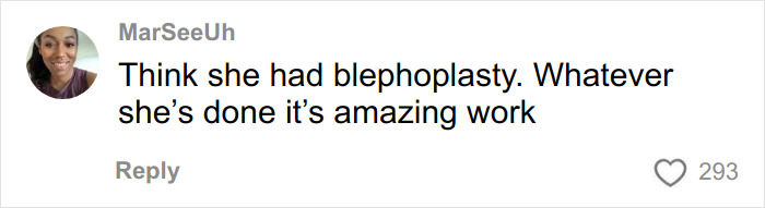 Screenshot of a social media comment discussing Jennifer Lawrence and mentioning blepharoplasty and plastic surgery plans. Screenshot of a social media comment discussing Jennifer Lawrence and mentioning blepharoplasty and plastic surgery plans.